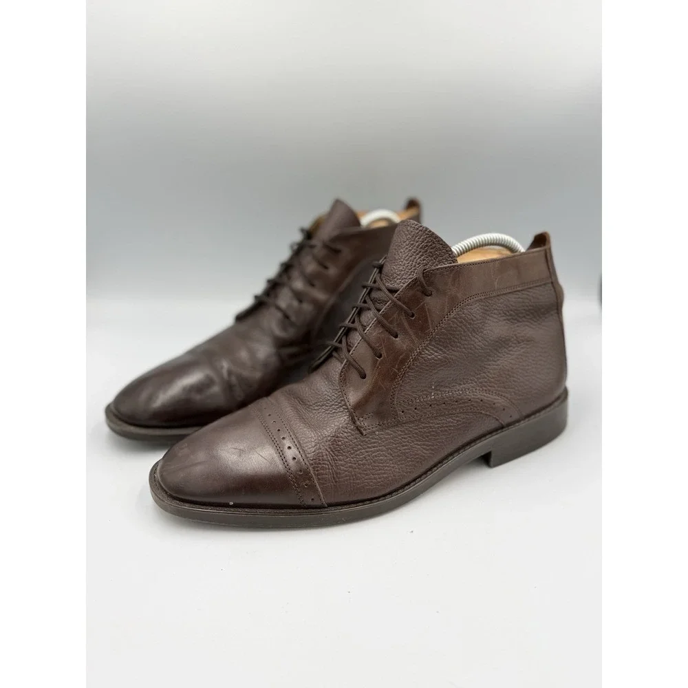 Stanley Blacker Chukka Leather Dress Boots Men's Size 11M Brown Made In Italy